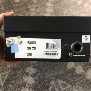 INC brown suede and leather heels